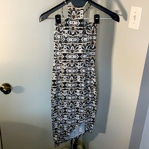 EXPRESS Body Contour Allover Print Dress, XS